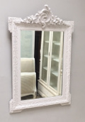 french antique crested painted mirror